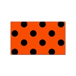Polka Dots - Black on Tangelo Orange Sticker (Rectangular)