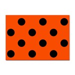 Polka Dots - Black on Tangelo Orange Sticker A4 (100 pack)