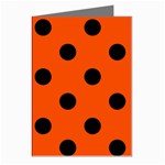 Polka Dots - Black on Tangelo Orange Greeting Cards (Pkg of 8)