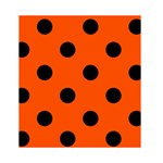 Polka Dots - Black on Tangelo Orange Greeting Card 4.5  x 6 