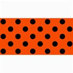 Polka Dots - Black on Tangelo Orange 4  x 8  Photo Cards