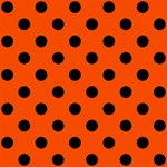 Polka Dots - Black on Tangelo Orange ScrapBook Page 8  x 8 