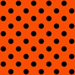 Polka Dots - Black on Tangelo Orange ScrapBook Page 12  x 12 