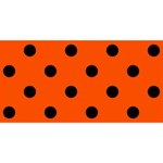 Polka Dots - Black on Tangelo Orange YOU ARE INVITED 3D Greeting Card (8x4)