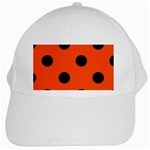 Polka Dots - Black on Tangelo Orange Black Cap
