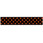 Polka Dots - Tangelo Orange on Black Flano Scarf (Large)