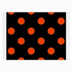 Polka Dots - Tangelo Orange on Black Large Glasses Cloth