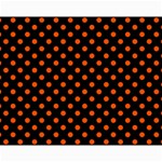 Polka Dots - Tangelo Orange on Black Collage 11  x 14 