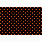 Polka Dots - Tangelo Orange on Black Collage 12  x 18 