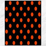 Polka Dots - Tangelo Orange on Black Canvas 11  x 14 