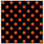 Polka Dots - Tangelo Orange on Black Canvas 12  x 12 
