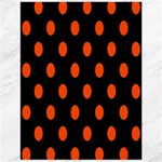 Polka Dots - Tangelo Orange on Black Canvas 12  x 16 