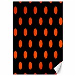 Polka Dots - Tangelo Orange on Black Canvas 20  x 30 