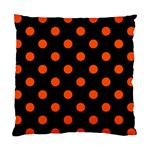Polka Dots - Tangelo Orange on Black Standard Cushion Case (One Side)