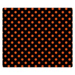 Polka Dots - Tangelo Orange on Black Double Sided Flano Blanket (Small)