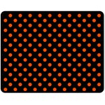 Polka Dots - Tangelo Orange on Black Fleece Blanket (Medium) (One Side)