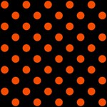 Polka Dots - Tangelo Orange on Black ScrapBook Page 8  x 8 