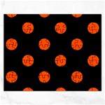 Polka Dots - Tangelo Orange on Black Jigsaw Puzzle (Rectangular)