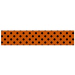 Polka Dots - Black on Burnt Orange Flano Scarf (Small)