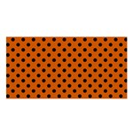 Polka Dots - Black on Burnt Orange Satin Shawl