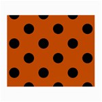 Polka Dots - Black on Burnt Orange Small Glasses Cloth