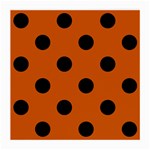 Polka Dots - Black on Burnt Orange Medium Glasses Cloth (2 Sides)