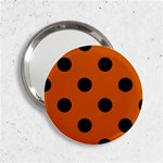 Polka Dots - Black on Burnt Orange 2.25  Handbag Mirror