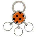 Polka Dots - Black on Burnt Orange 3-Ring Key Chain