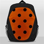 Polka Dots - Black on Burnt Orange Backpack Bag