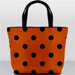 Polka Dots - Black on Burnt Orange Bucket Bag
