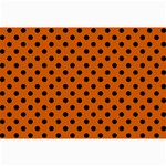 Polka Dots - Black on Burnt Orange Collage 12  x 18 
