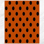 Polka Dots - Black on Burnt Orange Canvas 11  x 14 