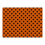 Polka Dots - Black on Burnt Orange Double Sided Flano Blanket (Mini)