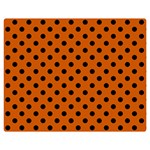 Polka Dots - Black on Burnt Orange Double Sided Flano Blanket (Medium)