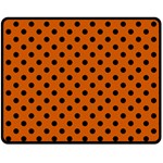 Polka Dots - Black on Burnt Orange Fleece Blanket (Medium) (One Side)