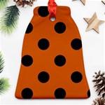 Polka Dots - Black on Burnt Orange Bell Ornament (Two Sides)
