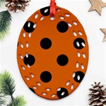 Polka Dots - Black on Burnt Orange Ornament (Bell) Ornament (Oval Filigree)