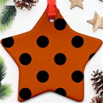 Polka Dots - Black on Burnt Orange Star Ornament (Two Sides)