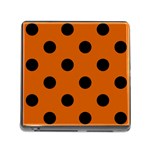 Polka Dots - Black on Burnt Orange Memory Card Reader (Square)