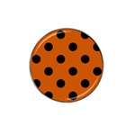 Polka Dots - Black on Burnt Orange Hat Clip Ball Marker (10 pack)