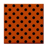 Polka Dots - Black on Burnt Orange Face Towel