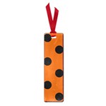 Polka Dots - Black on Burnt Orange Small Book Mark