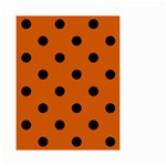Polka Dots - Black on Burnt Orange Small Garden Flag (Two Sides)