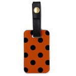 Polka Dots - Black on Burnt Orange Luggage Tag (One Side)