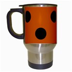 Polka Dots - Black on Burnt Orange Travel Mug (Black)