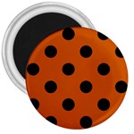 Polka Dots - Black on Burnt Orange 3  Magnet