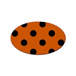 Polka Dots - Black on Burnt Orange Sticker (Oval)