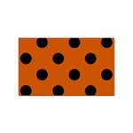 Polka Dots - Black on Burnt Orange Sticker Rectangular (100 pack)