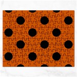 Polka Dots - Black on Burnt Orange Jigsaw Puzzle (Rectangular)