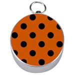 Polka Dots - Black on Burnt Orange Silver Compass